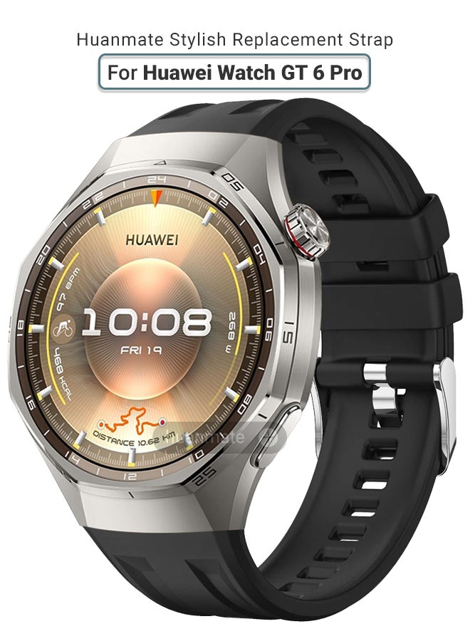 huanmate Huawei Watch GT 6 Pro Soft Silicone Replacement Strap - High Quality, Lightweight, Stylish & Durable - Easy Installation - Replacement Strap for Huawei Watch GT 6 Pro - Image 1