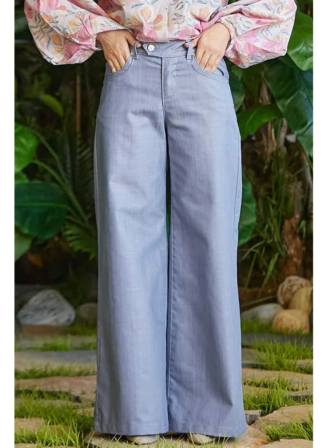 Neways 1067-WIDE LEGGED TROUSERS BLUE