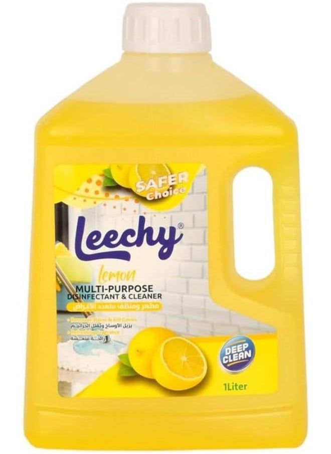 Leechy Multi-Purpose Cleaner & Disinfectant With Lemon Smell - 1 Liters 