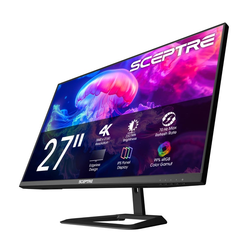 Sceptre New! Sceptre 4K IPS 27" 3840 x 2160 UHD Monitor up to 70+Hz DisplayPort HDMI 100% sRGB Build-in Speakers, Machine Black 2026 (U275W-UPT Series) - Image 4