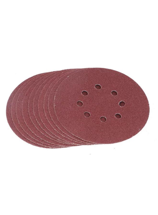 Tactix 10-Piece 8-Hole Durable Round Cut Sanding Disc Burgundy 125mm 446701 - Image 1