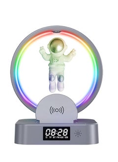 Bluetooth Speaker With Digital Alarm Clock Magnetic Levitation Bluetooth Speaker Wireless Charging Rgb Lighting Mini Radio For Bedroom Home Friends