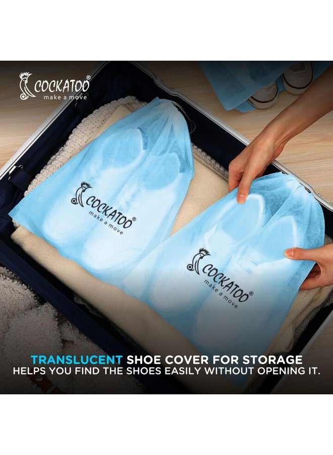 Cockatoo Cockatoo PE Shoe Bag for Travel & Storage, Women & Men, Travelling Shoe Storage Bag, Shoe Storage Organizer Bag - Pack of 10 Shoe Pouch(30 x 35 CM) - Image 2