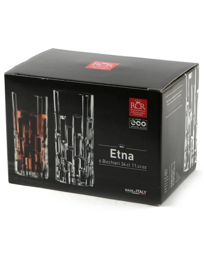 RCR Cristalleria Italiana ETNA Long Drink Crystal Water Juice Glass Tumbler, Set of 6 (340 ml,Italy Made) - Image 5