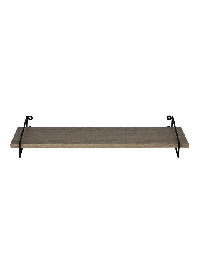 HONEYBEE Rectangular Metal and Wood Wall Mount Shelf Black and Brown 1.2 x 60 x 16 cm WSF194-1410  - Image 3
