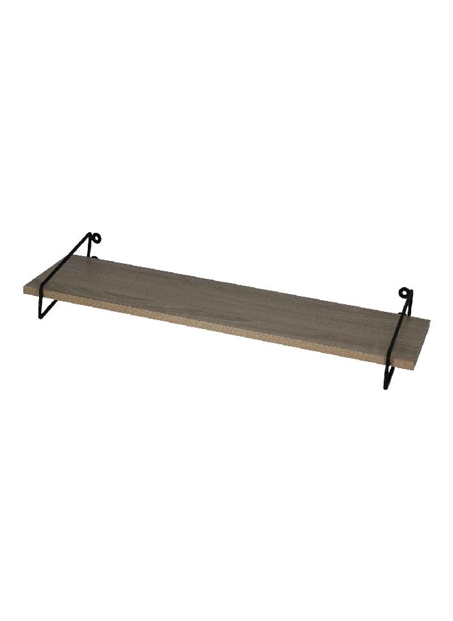 HONEYBEE Rectangular Metal and Wood Wall Mount Shelf Black and Brown 1.2 x 60 x 16 cm WSF194-1410  - Image 4