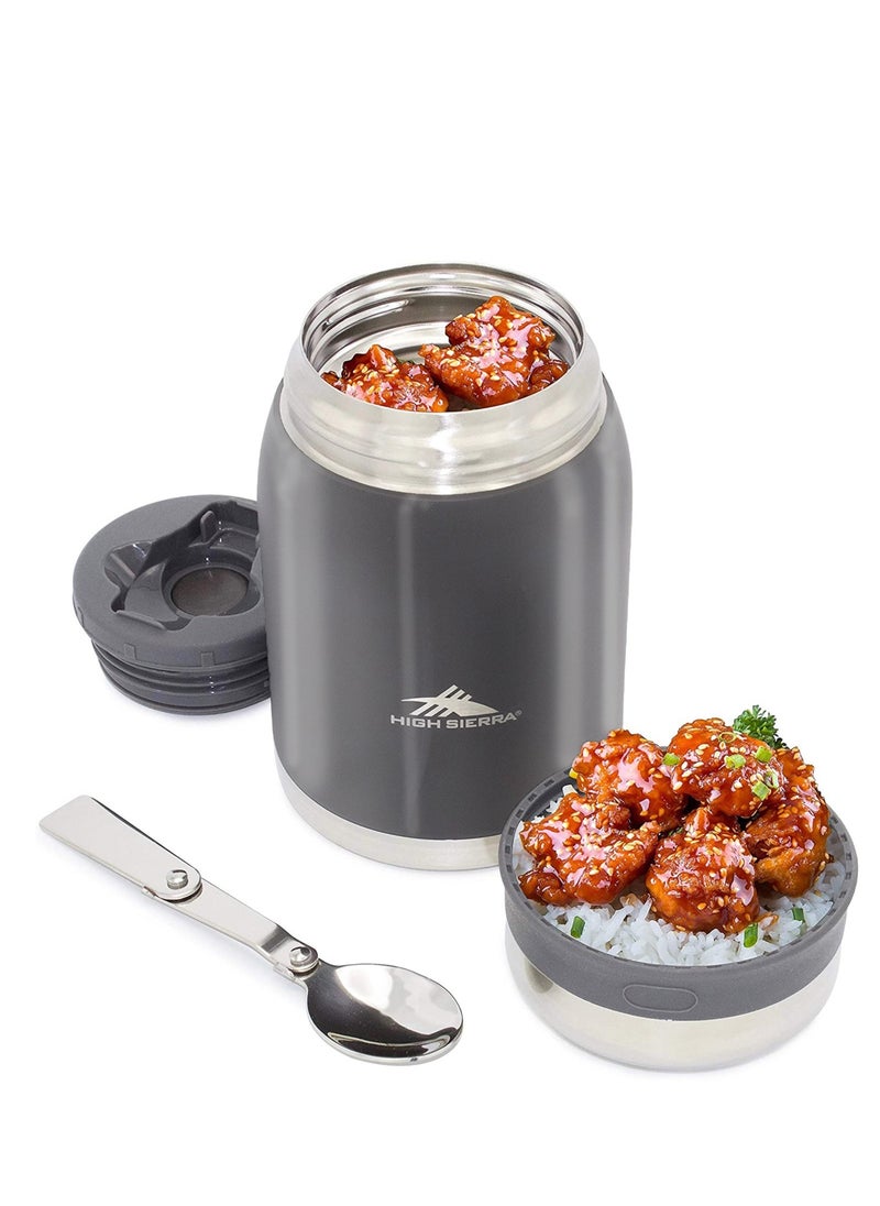 HIGH SIERRA - Hot Thermos Double Wall Insulated Stainless Steel Food Jar with Leak-Proof Lid and Spoon 710ml - Image 1