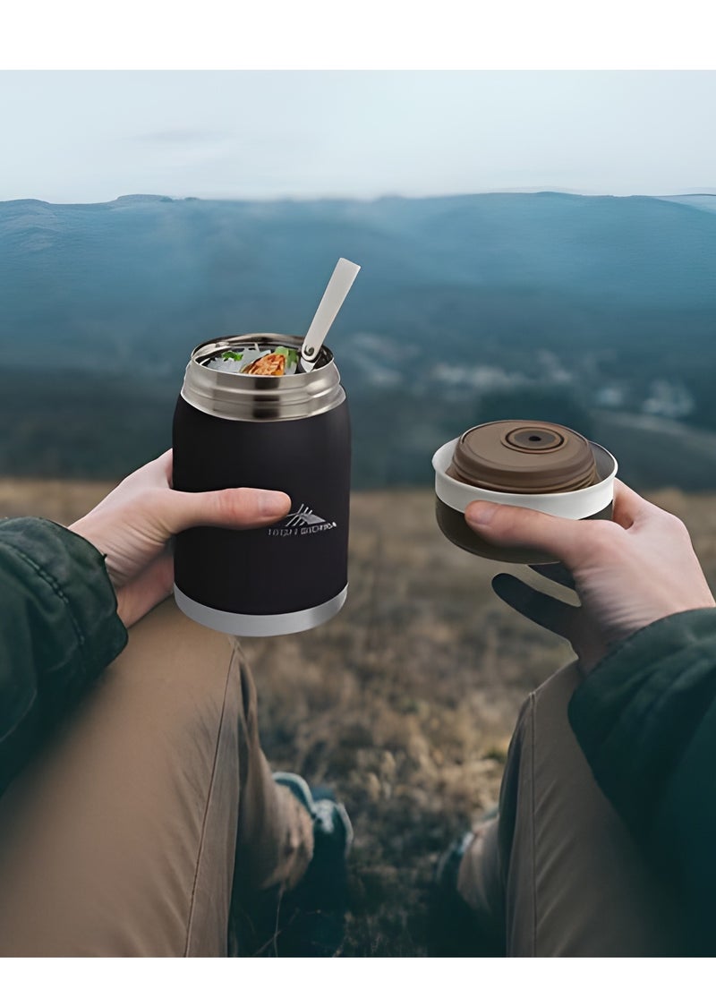 HIGH SIERRA - Hot Thermos Double Wall Insulated Stainless Steel Food Jar with Leak-Proof Lid and Spoon 710ml - Image 1