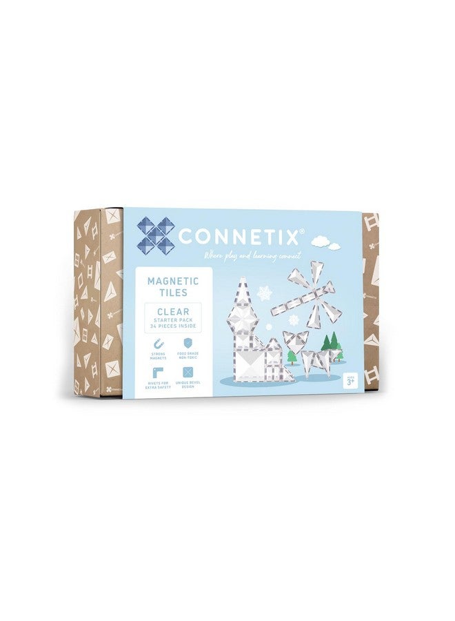 CONNETIX Clear Starter Pack, 34 Pieces - Image 1