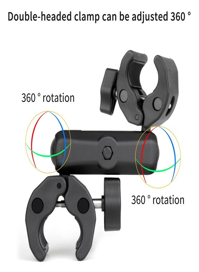 SOONSUN Double Super Clamp Camera Mount, Umbrella Clamp for Chair, Desk, Stroller, Wagons, Tripod, Pole, Light Stand, Cross Bar, Golf Cart, Motorcycle, Boom Stand, with 360° Magic Arm for Photography - Image 3