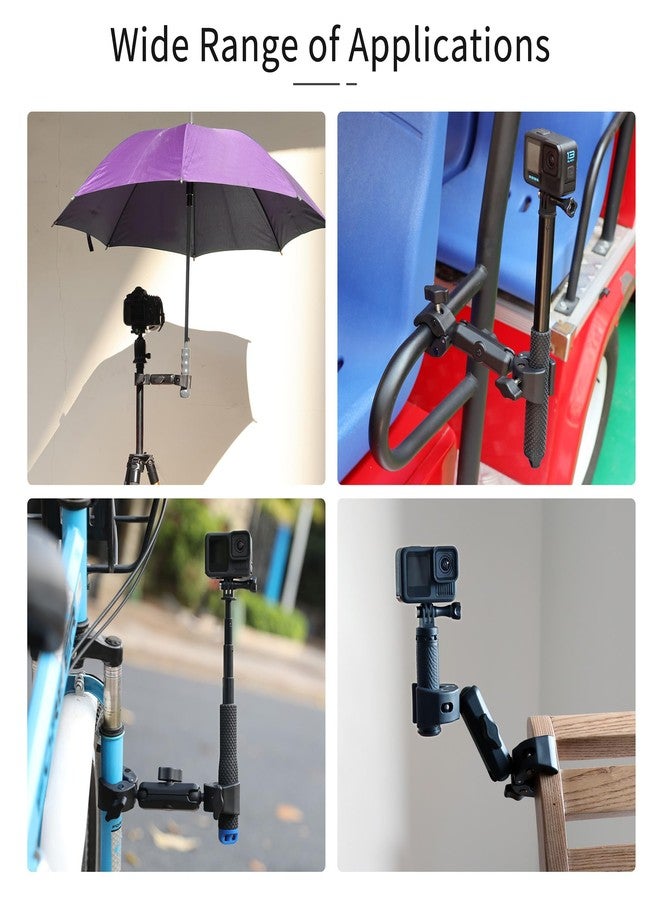 SOONSUN Double Super Clamp Camera Mount, Umbrella Clamp for Chair, Desk, Stroller, Wagons, Tripod, Pole, Light Stand, Cross Bar, Golf Cart, Motorcycle, Boom Stand, with 360° Magic Arm for Photography - Image 5
