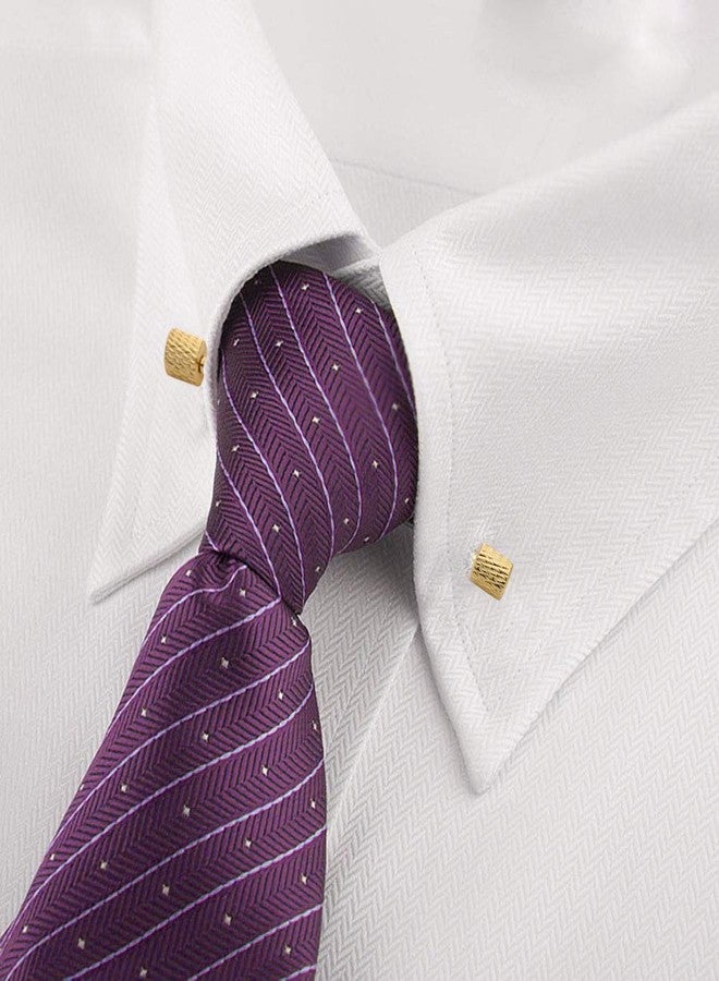 YYBONNIE 3PCS Brass Cylinder Head Men's Collar Bar Pins Shirts Tie Pins Necktie Pin Lapel Stick Collar Brooch - Image 5