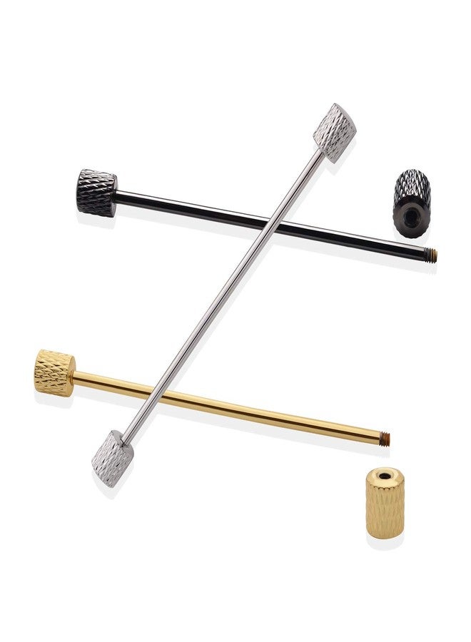 YYBONNIE 3PCS Brass Cylinder Head Men's Collar Bar Pins Shirts Tie Pins Necktie Pin Lapel Stick Collar Brooch - Image 2