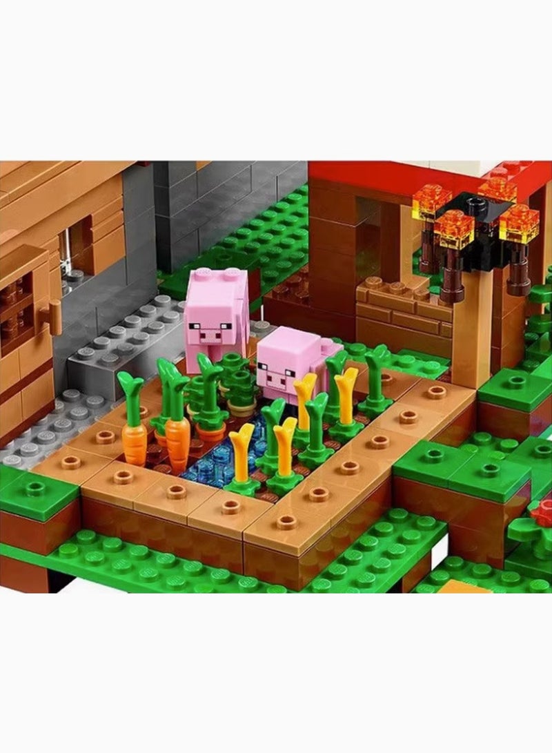 Minecraft Game Blocks,The Deluxe Village Building Block Set with Children's Educational Game Accessories, Miniature World Building Toys Cube Construction, Puzzle Building Block Family Par - Image 2