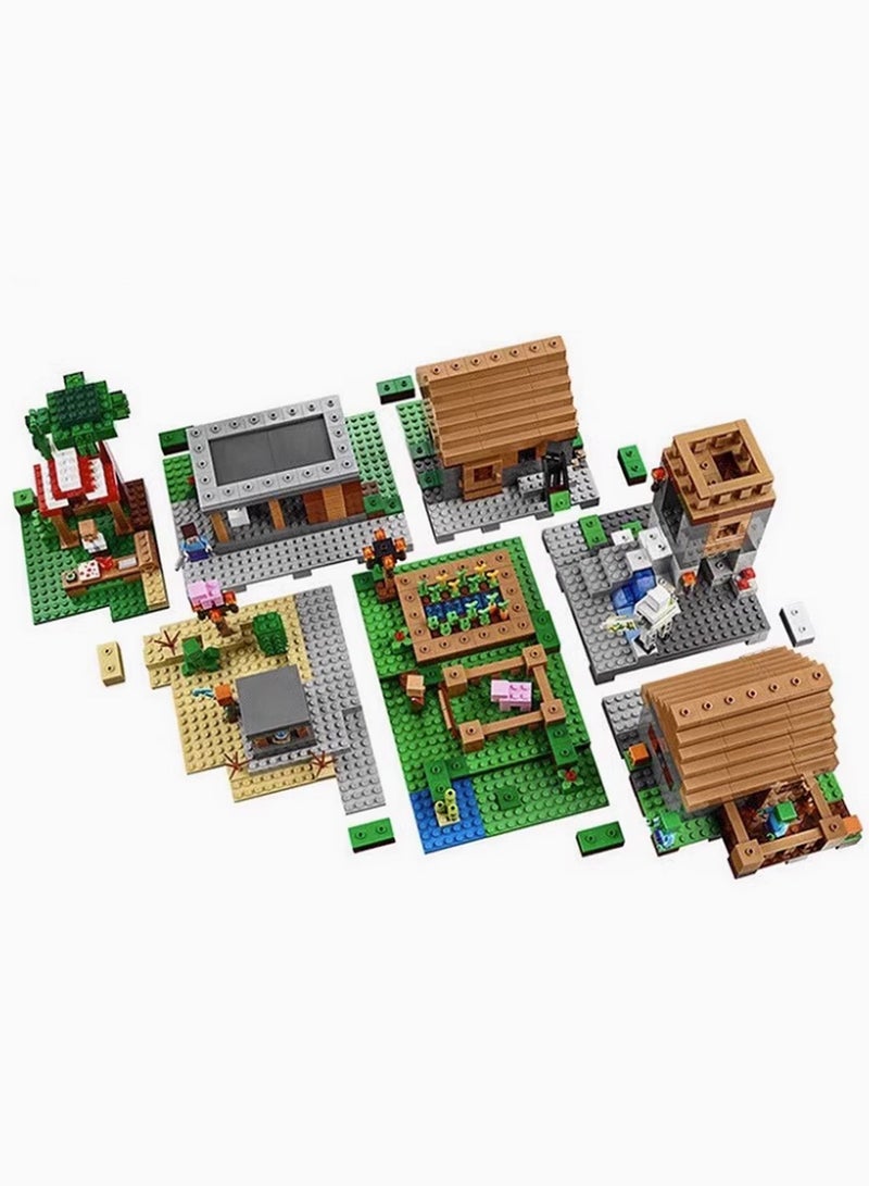 Minecraft Game Blocks,The Deluxe Village Building Block Set with Children's Educational Game Accessories, Miniature World Building Toys Cube Construction, Puzzle Building Block Family Par - Image 4