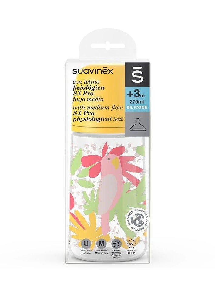 Suavinex Feeding Bottle 270ML|+3M|Jungle Yellow|Flow Medium|BPA Free - Image 2