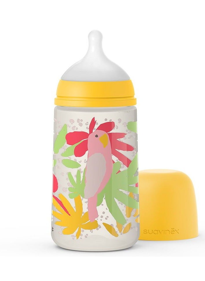 Suavinex Feeding Bottle 270ML|+3M|Jungle Yellow|Flow Medium|BPA Free - Image 1