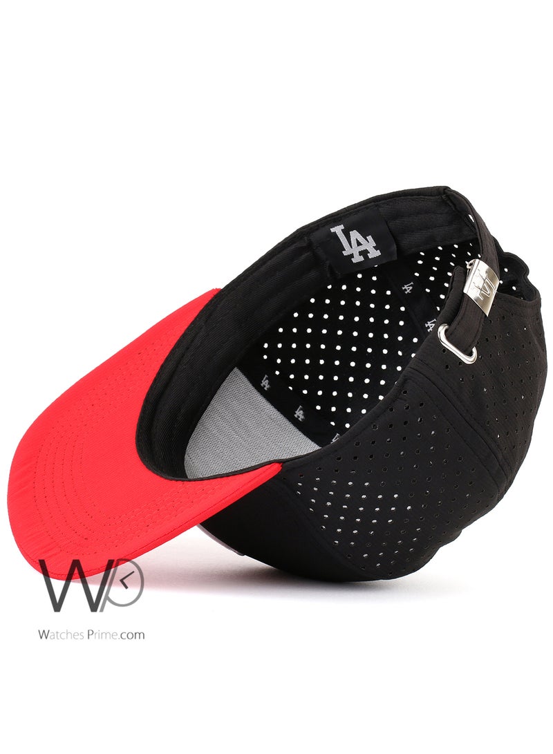 LA Los Angeles Dodgers LA Snapback hip hop Cap Black-Red Color Cotton Hat For Men  - Image 4