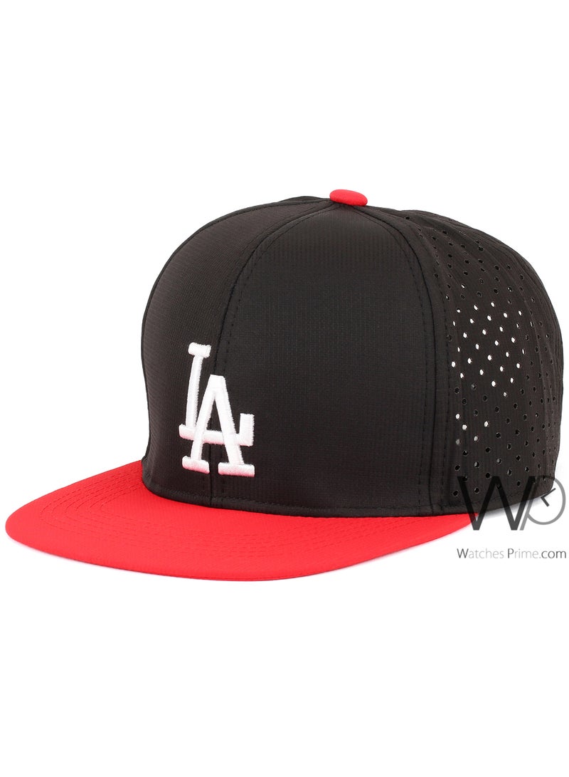 LA Los Angeles Dodgers LA Snapback hip hop Cap Black-Red Color Cotton Hat For Men  - Image 1