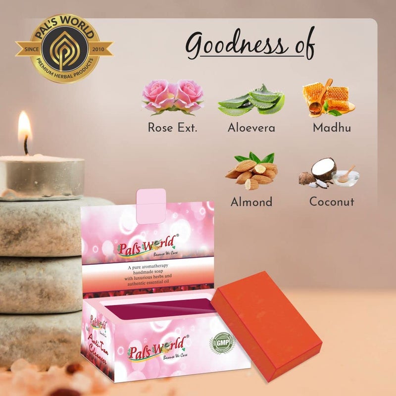 Pal's World Pals World Tan Removal Handmade Soap With Luxurious Herbs Authentic Essential Oil Helps Fights Acne and Pimples Remove Dark Spots For Men Women Anti Tan Cleanser 75gm Each Pack of 28 - Image 3