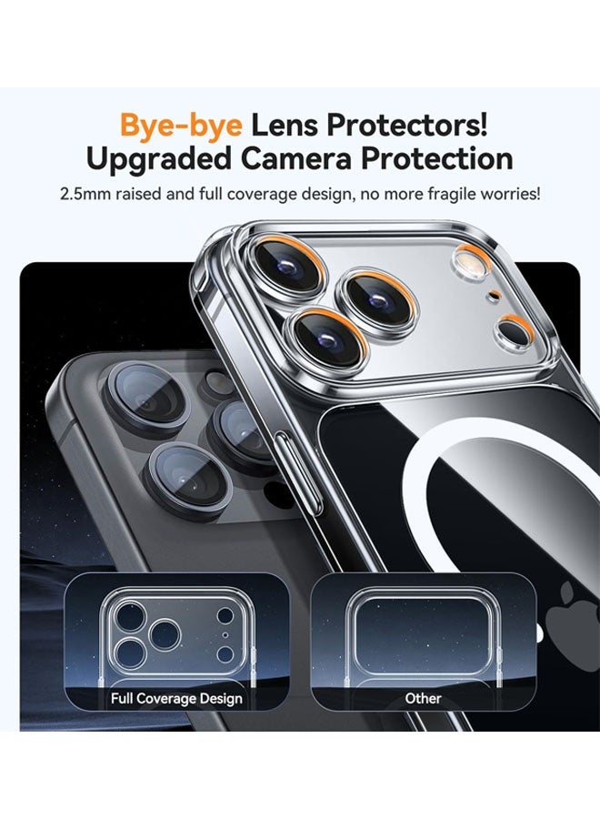 Magnetic Compatible with iPhone 17 Pro Max Case Clear, Upgraded [Full Camera Protection] [Compatible with Magsafe] Non-Yellowing Protective Shockproof Bumper Phone Cover 6.9 Inch - Clear - Image 2