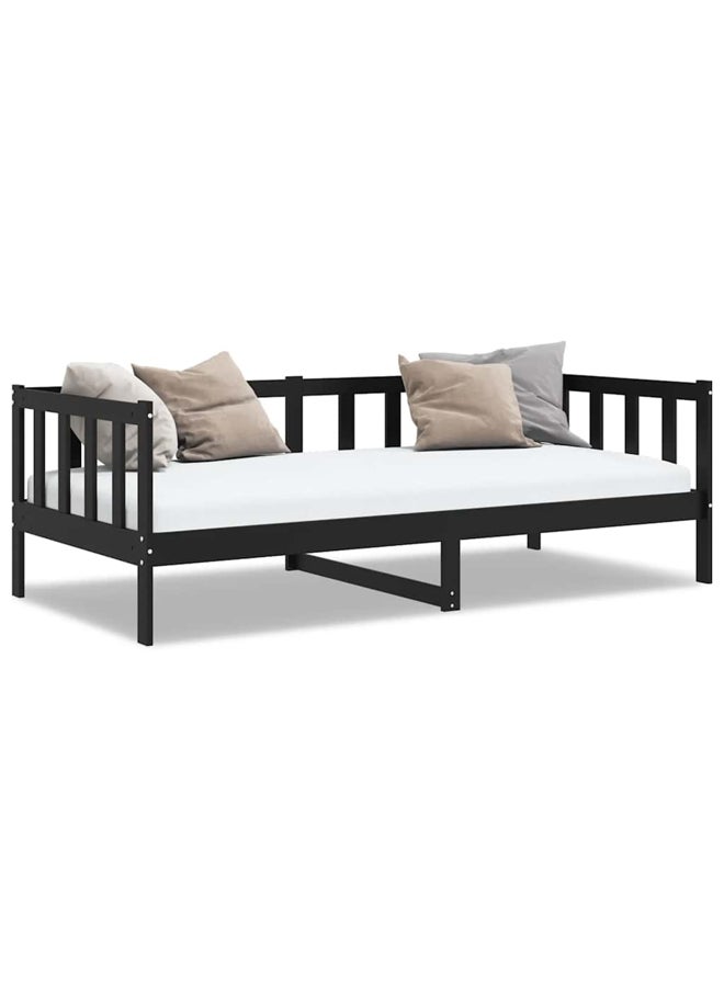vidaxl Day Bed without Mattress Black Solid Wood Pine 90x200cm 806944 - Image 1