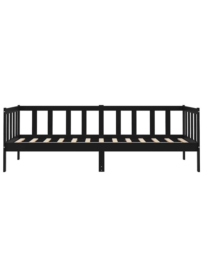 vidaxl Day Bed without Mattress Black Solid Wood Pine 90x200cm 806944 - Image 3