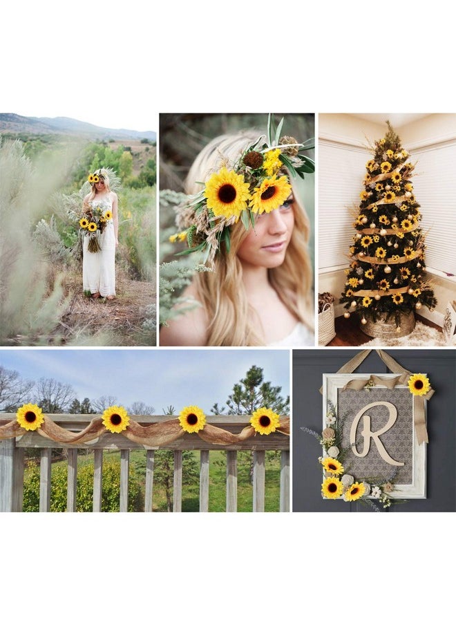 AmyHomie - AmyHomie 40pcs 3.5" Artificial Silk Yellow Sunflower Heads Fabric Floral for Baby Shower Home Decoration Wedding Decor, Bride Holding Flowers,DIY Garden Craft Art Decor - Image 1