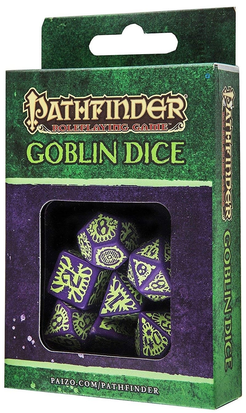 Q WORKSHOP Q-Workshop Pathfinder Rpg Goblin Purple & Green Ornamented Dice Set 7 Polyhedral Pieces (QWOPAT76) - Image 4