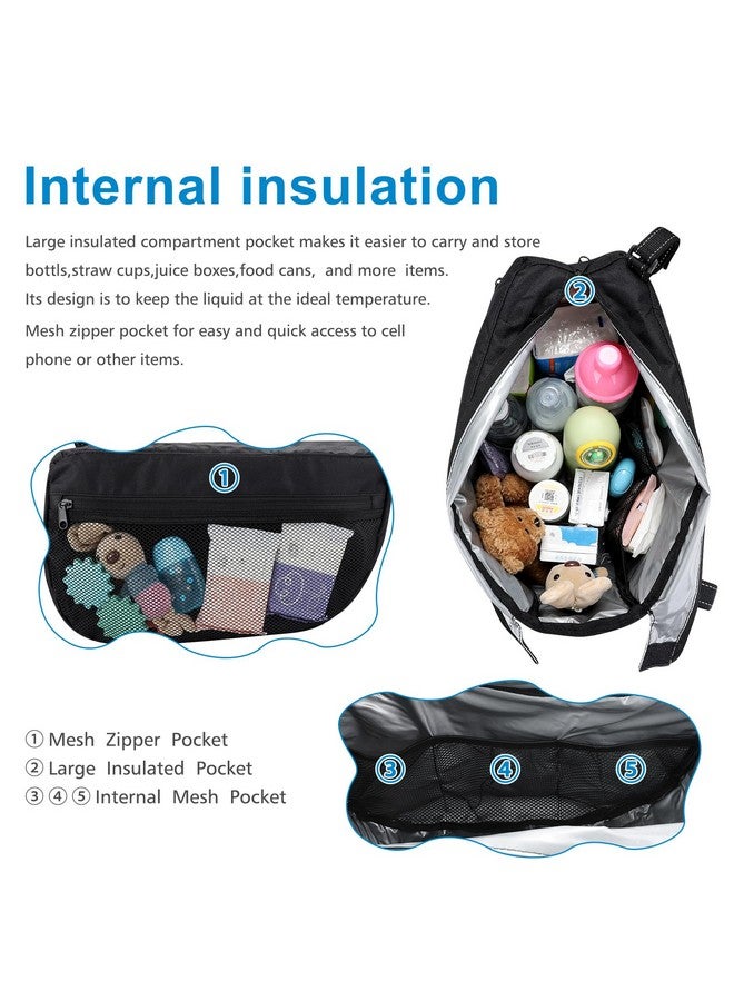 Accmor Insulated Side Sling Stroller Saddle Bag Organizer, Universal Stroller Organizer, Stroller Bag Caddy Organizer - Image 4