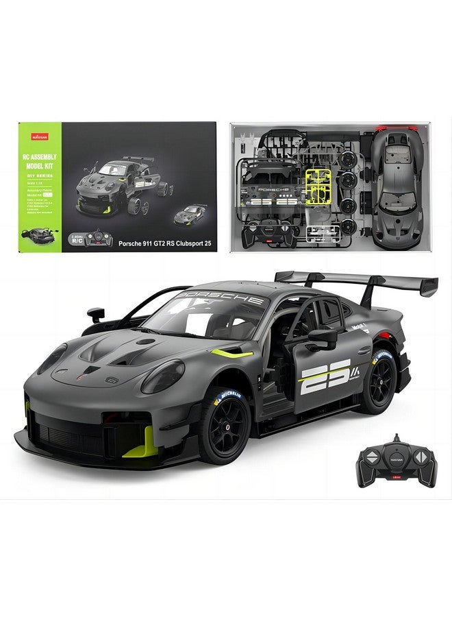 RASTAR 99600 1/18 Porsche Rc Car Building Kits - Officially Licensed Porsche 911 Remote Control Model Car For Play And Display - Ideal Gift For Kids - Grey - Image 1