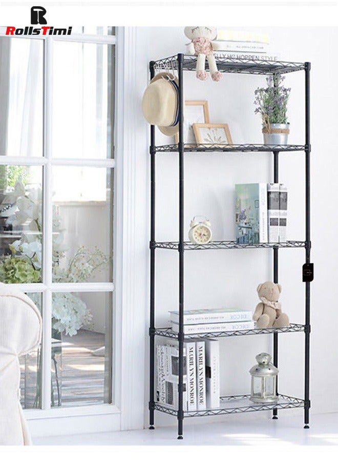 RollsTimi  5 Tier Storage Rack Kitchen Storage Shelf Steel Storage Shelves Adjustable Wire Shelving for Kitchen Pantry Closet - Image 4