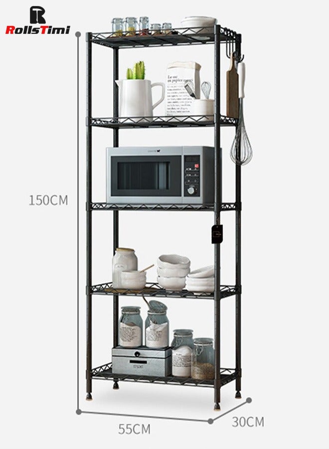 RollsTimi  5 Tier Storage Rack Kitchen Storage Shelf Steel Storage Shelves Adjustable Wire Shelving for Kitchen Pantry Closet - Image 3
