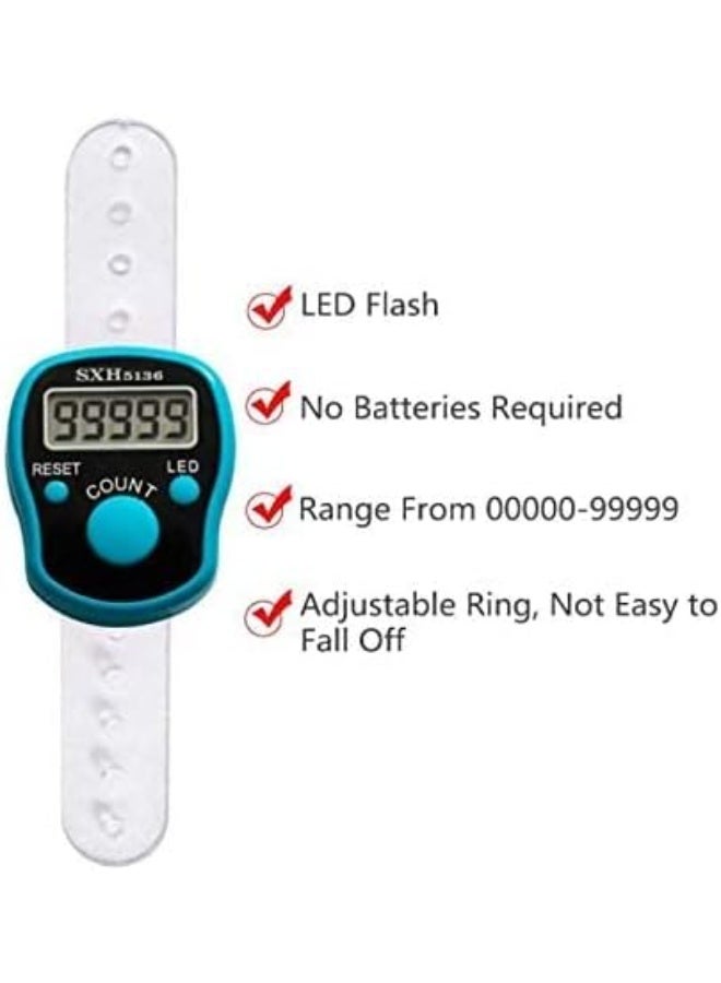 6 PCS Digital Finger Counter, Tally Counter Ring,LCD Tally Counter,Finger Digital Tally Lap Counter,Finger Digital Tally Lap Counter,Tasbeeh Handheld Mini Display,for Prayer Sports Golf(Multi Color) - Image 2