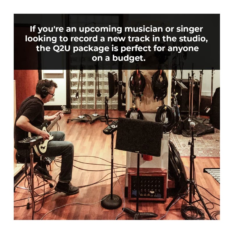 SAMSON Q2U USB/XLR Dynamic Microphone Recording and Podcasting Pack (Black) - Image 4