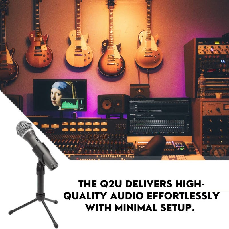 SAMSON Q2U USB/XLR Dynamic Microphone Recording and Podcasting Pack (Black) - Image 3