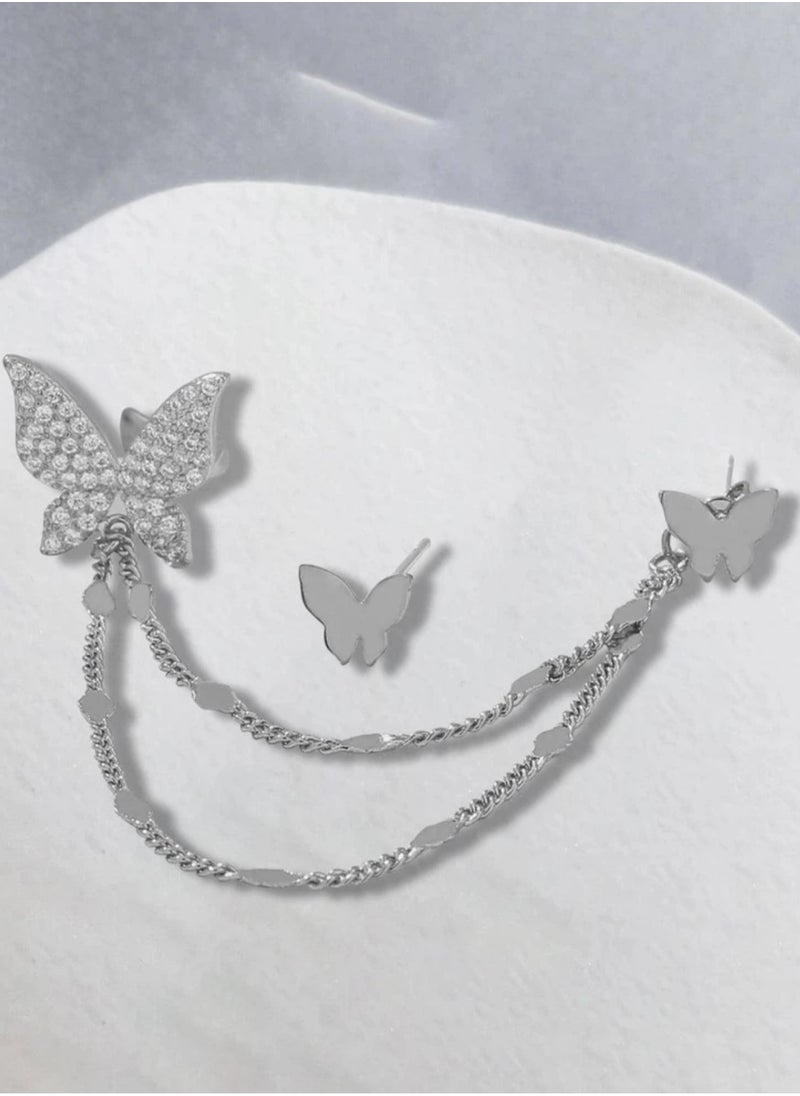 Dangle Charms 1pc Trendy Silver Plated Earrings For Women  - Image 2