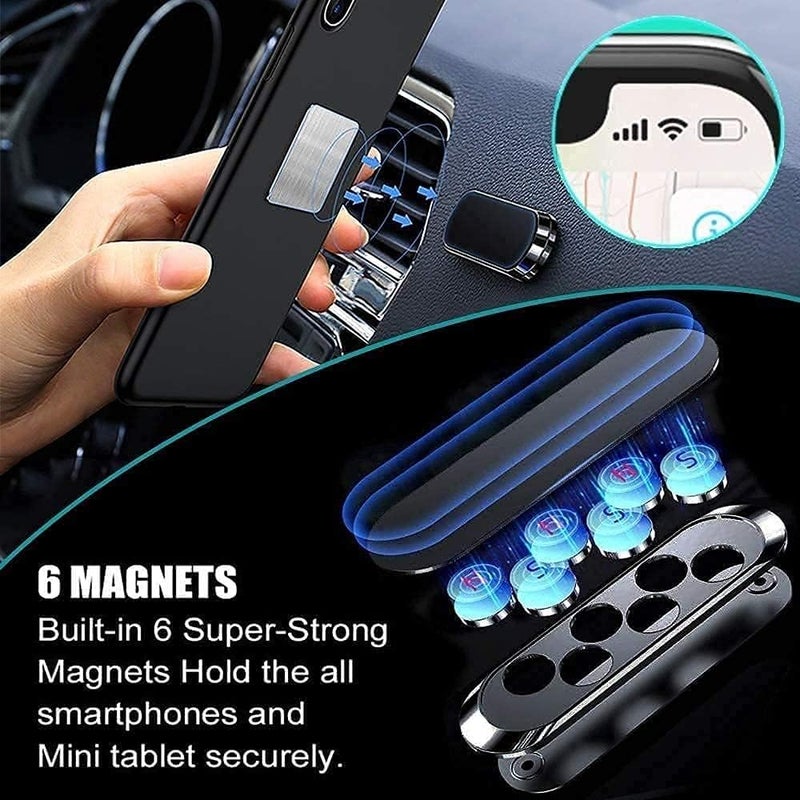 Godo SAverse - Go-Des Mini Strip Car Mount, Universal Mobile Phone Car Mount Holder Magnetic for Auto Windshield and Dash, for Cell Phones Apple iPhone 12, 12 Pro, 11, 11 Pro, Xr, Xs (GD-HD612) - Image 2