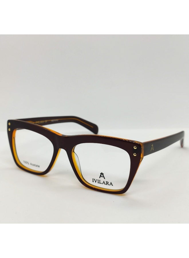 IVILARA QM8856_C3 High-End Acetate Uni-Sex Eyeglasses (Light Brown) - Image 2