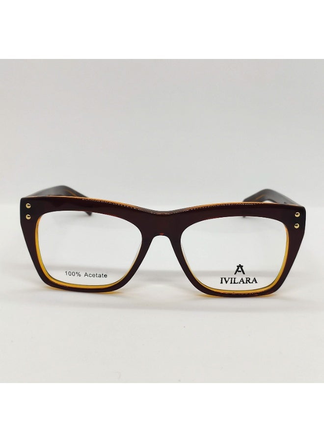 IVILARA QM8856_C3 High-End Acetate Uni-Sex Eyeglasses (Light Brown) - Image 3