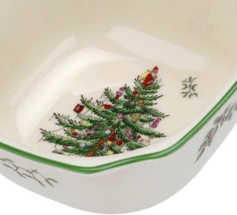 Spode Christmas Tree 55Inch Square Porcelain Bowl  Serving Bowl for Candies Nuts Desserts and Small Floral Arrangements  Festive Holiday Tableware Dishwasher and Microwave Safe - Image 2