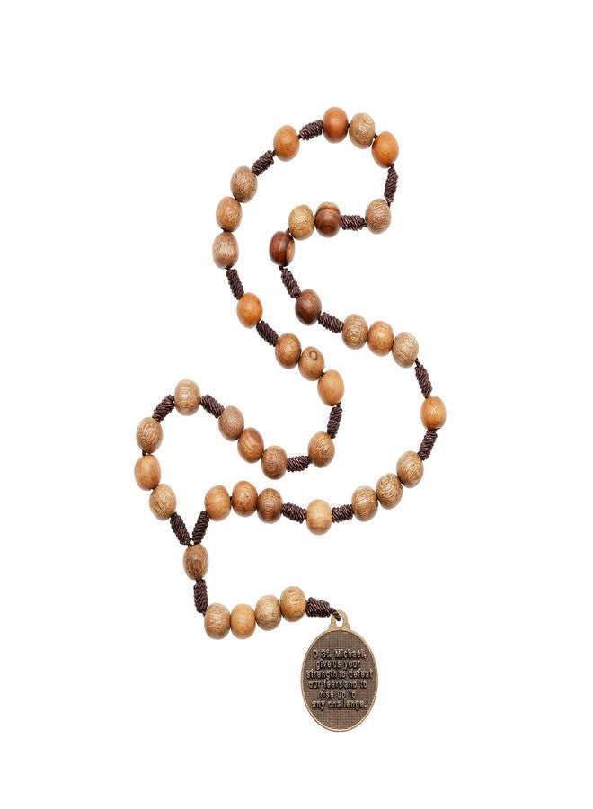 Intercession St Michael Sacred Handmade Solid Wood Chaplet (Large - Works as a necklace) - Image 3