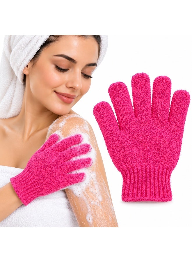 Nevara Body Exfoliating Glove for Dead Skin Removal & Deep Cleansing, 5-Finger Shower Scrub Mitt for Use with Soap & Body Wash, Reusable with Flexible Wrist Cuff – Pink - Image 2