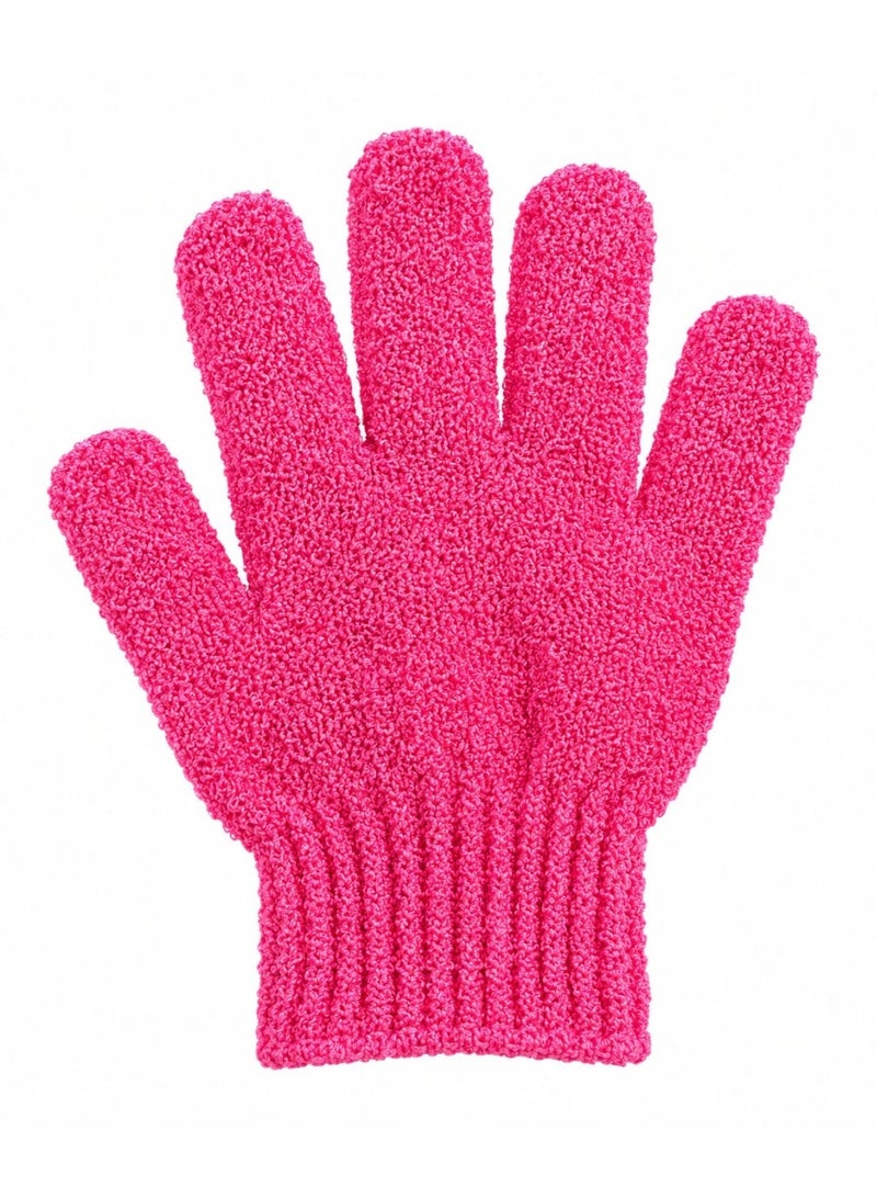 Nevara Body Exfoliating Glove for Dead Skin Removal & Deep Cleansing, 5-Finger Shower Scrub Mitt for Use with Soap & Body Wash, Reusable with Flexible Wrist Cuff – Pink - Image 1