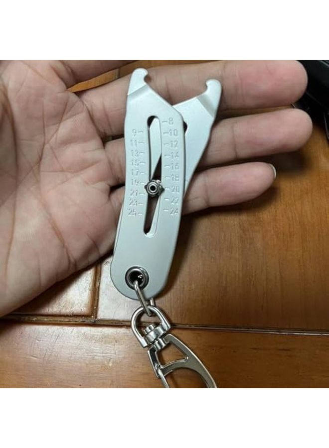 Silver Aluminum Alloy Thread Size Verification Tool for Nuts and Bolts Keychain - Image 5
