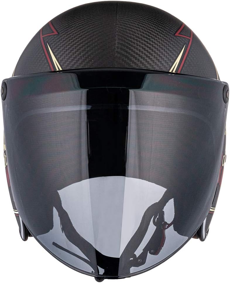 VCOROS Universal 3-Snap Flip Up Visor Shield Lens for Retro Open Face Motorcycle Helmet(Dark Black) - Image 5