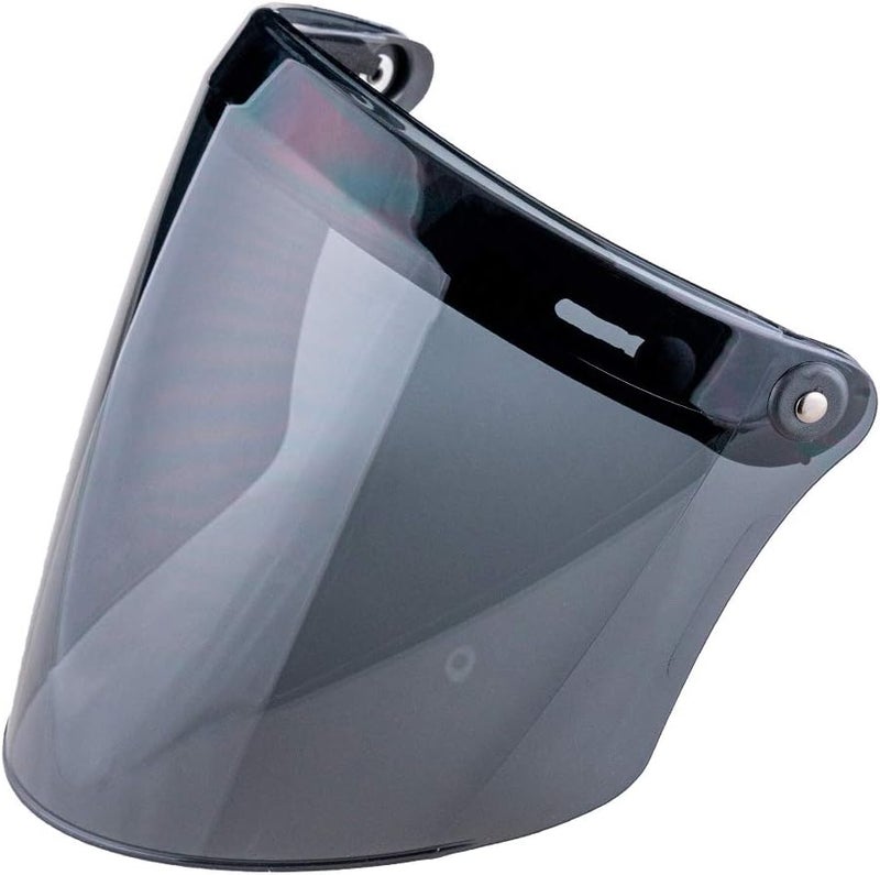 VCOROS Universal 3-Snap Flip Up Visor Shield Lens for Retro Open Face Motorcycle Helmet(Dark Black) - Image 1