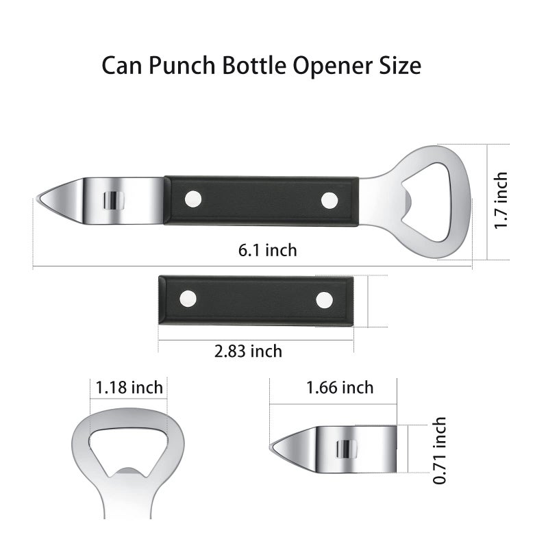 Hancelant Can Punch Bottle Opener  Manual Stainless Steel Can Opener 2 Pack - Image 3