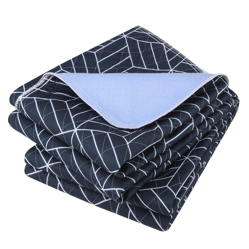 OUTCREATOR Washable Bed Pads 34 x 56 Pack of 2 Incontinence Mattress Protector AntiSlip Waterproof Underpads for Adults Kids Elderly Pets Absorbency Reusable Bedwetting Pads Navy Blue