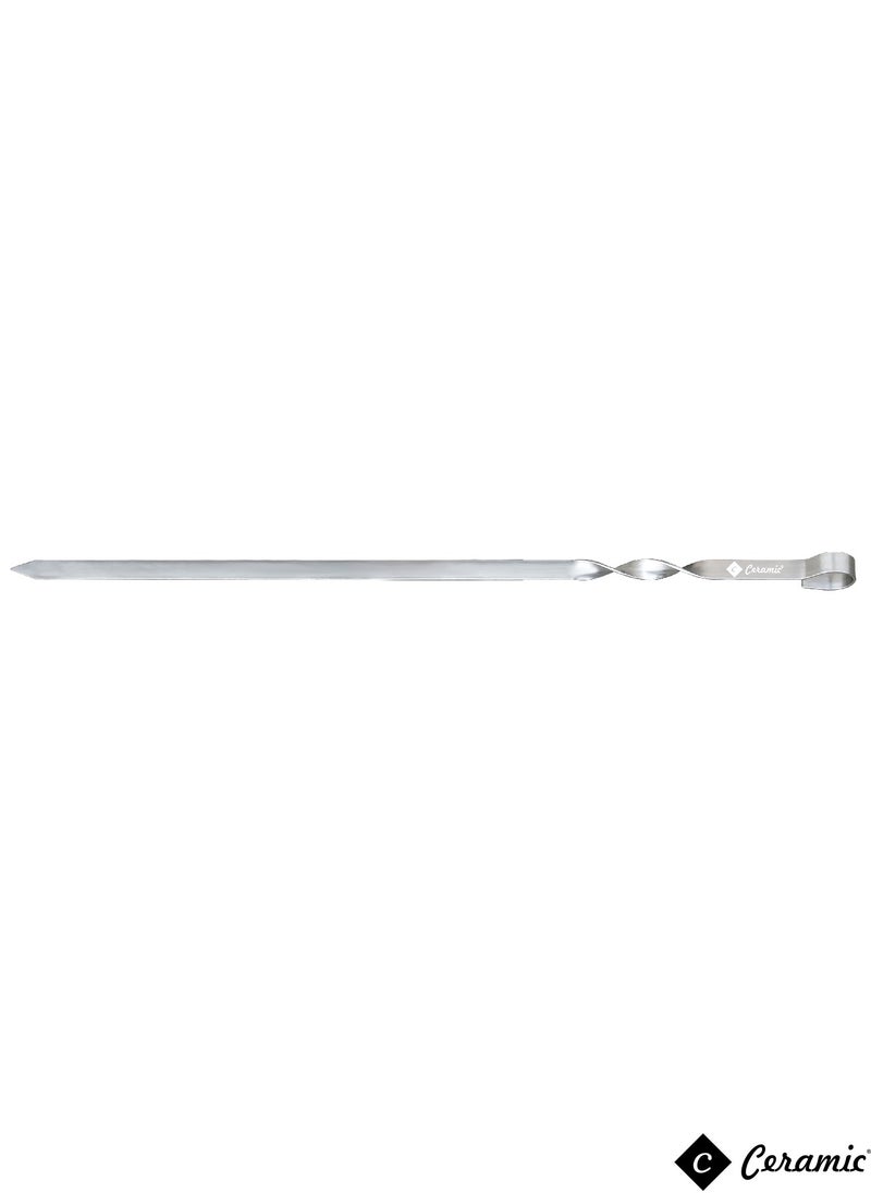 CERAMIC - 36 Piece Bbq Skewer Set Silver Grilling Stainless Steel Needle Sticks Metal Meat Shrimp Chicken Vegetable Outdoor Cooking 50Cm - Image 1